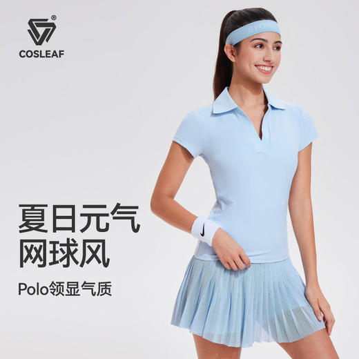 科里芙运动上衣女网球polo衫晨跑步透气健身短袖夏季羽毛球训练服 商品图1