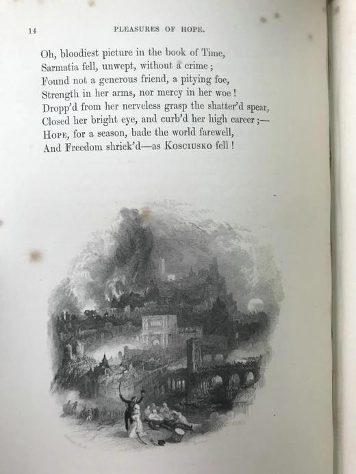 1851年 托马斯·坎贝尔诗歌全集 透纳20幅版画插图 真皮精装32开 商品图9