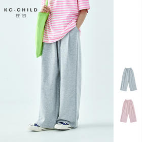 棵初2026年夏季新款亲子中大女童棉柔针织休闲卫裤宽松百搭直筒裤