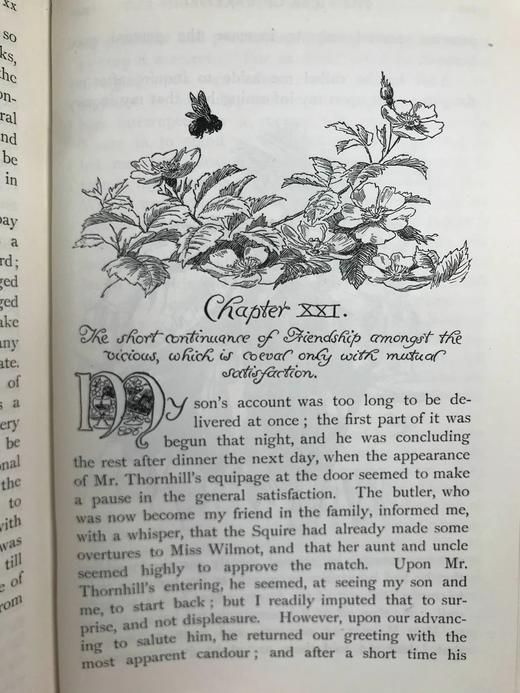 1903年 戈德史密斯《威克菲尔德牧师》 休·汤姆森约百幅插图 漆布精装64开 商品图10