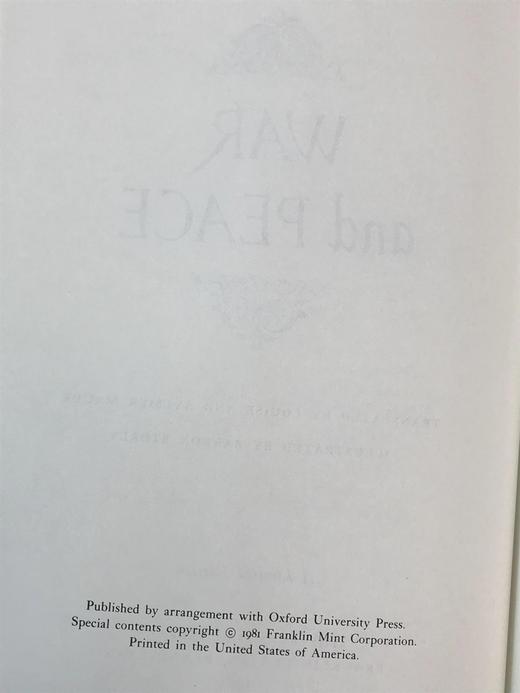 限量版！列夫・托尔斯泰《战争与和平》 配插图 富兰克林图书馆豪华皮装本 商品图3