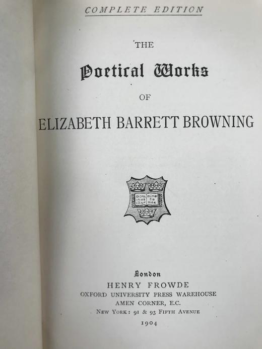 1904年 伊丽莎白·布朗宁诗集 全真皮精装32开 商品图3