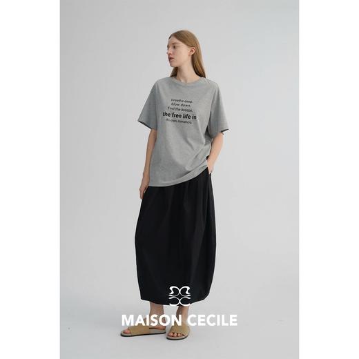 MAISON CECILE 两色|天丝高支棉优雅垂坠蓬松立体花苞半身裙 商品图2