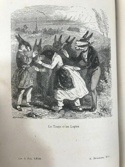 【法语】1846年 弗洛里安寓言 20幅趣味版画插图 漆布精装32开 商品图11