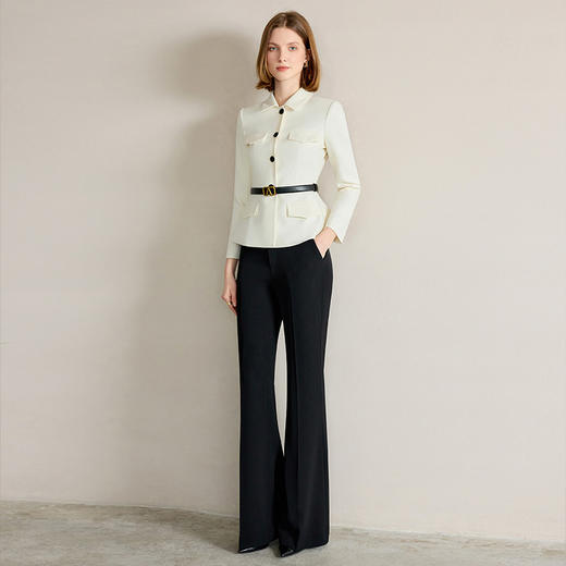 IWY/米白色西装套装【橄榄石午后】早春新款正式场合西装阔腿裤套装新款CP2242 商品图2