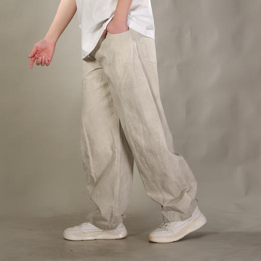 DRONKOO 2026 花色抽绳前中破骨满幅做旧斑驳中厚休闲长裤 商品图2