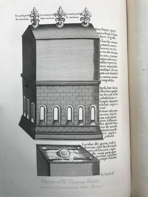 39*27cm！1846年 英国威尔士国教建筑图史（全8卷） 约240幅原品版画（含大量对开插图） 真皮精装 商品图7