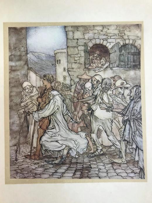 约20世纪早期 霍桑《神奇故事集》 鬼才拉克姆24幅手工贴图 漆布精装16开 商品图13