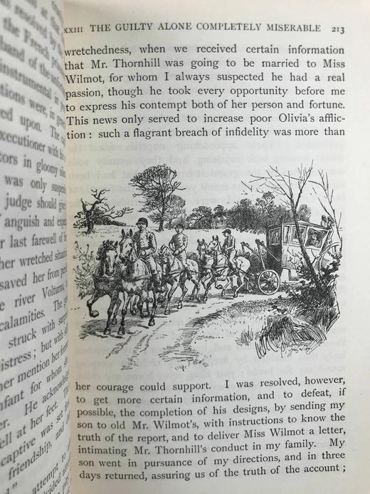 1903年 戈德史密斯《威克菲尔德牧师》 休·汤姆森约百幅插图 漆布精装64开 商品图4