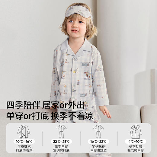 【宝宝服饰】嫚熙儿童家居服套装果柔棉男女童宝宝睡衣春夏空调服 商品图4