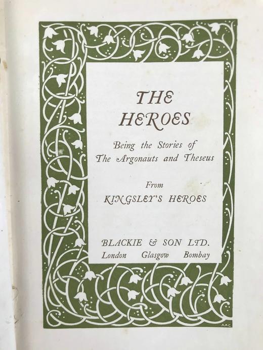 约20世纪早期 查尔斯·金斯利《阿尔戈与忒修斯英雄的故事》 3幅彩色插图 漆布精装32开 商品图3