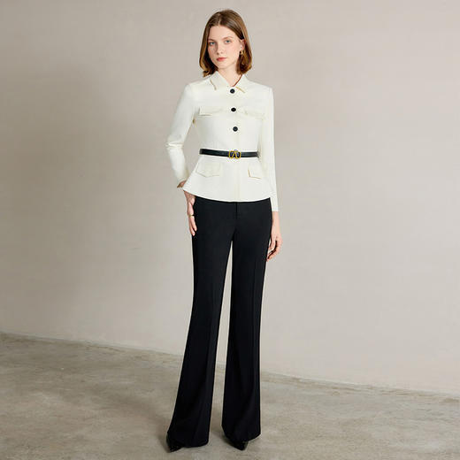 IWY/米白色西装套装【橄榄石午后】早春新款正式场合西装阔腿裤套装新款CP2242 商品图1