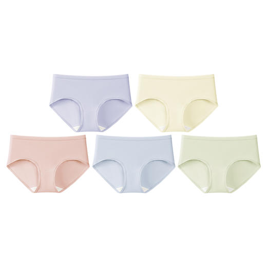 爱帝女士内裤5条装棉莱卡弹力中腰素色内裤 商品图6