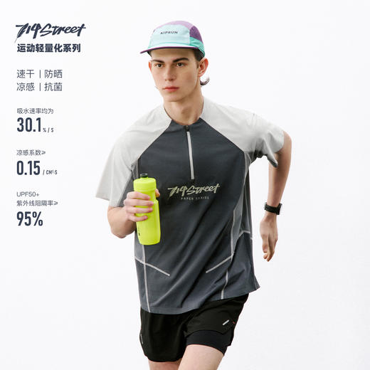 714street7A抗菌速干骑行服凉感防晒运动短袖 2026夏季宽松T恤男 商品图0
