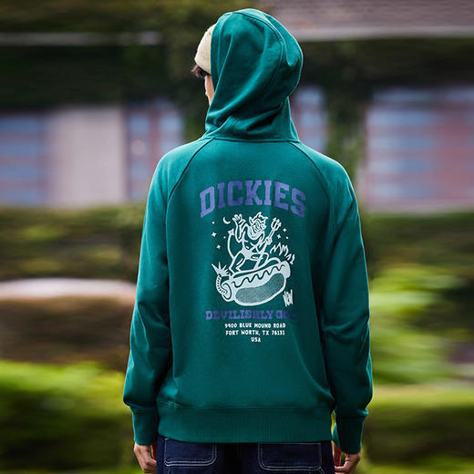 Dickies后背印花休闲连帽毛圈美式卫衣宽松 男女情侣简约百搭 DK0A87FE Y 商品图9