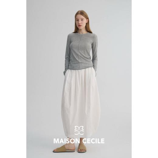 MAISON CECILE 两色|天丝高支棉优雅垂坠蓬松立体花苞半身裙 商品图3