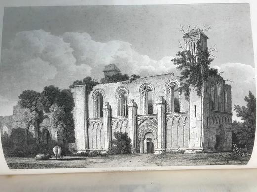 39*27cm！1846年 英国威尔士国教建筑图史（全8卷） 约240幅原品版画（含大量对开插图） 真皮精装 商品图10