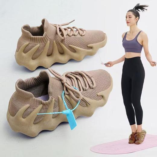 情侣款春秋新款八爪鱼椰子鞋透气运动鞋女休闲网红潮软底火焰袜子35-44 商品图0