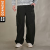 DRONKOO 2026 抽绳松紧腰两侧大袋盖膝盖捏褶中厚工装长裤 商品缩略图0