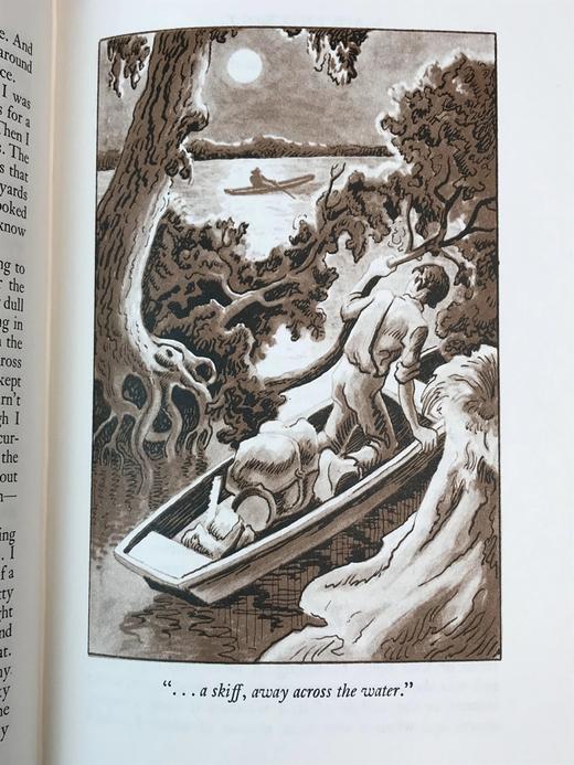 马克・吐温《哈克贝利・费恩历险记》 配多幅精美彩色插图 豪华皮装 商品图11