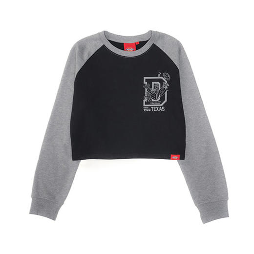 Dickies卫衣 女式印花短款插肩袖毛圈布舒适圆领卫衣 DK0A87CM 商品图0