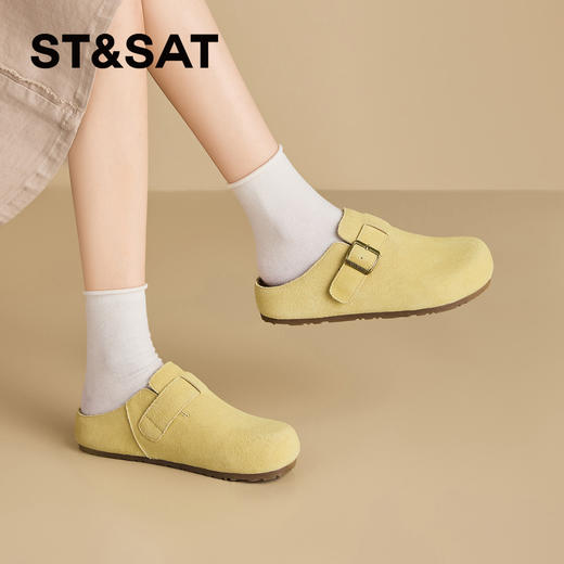 星期六26春新款复古单扣厚底增高勃肯拖SSE1110C51 商品图5