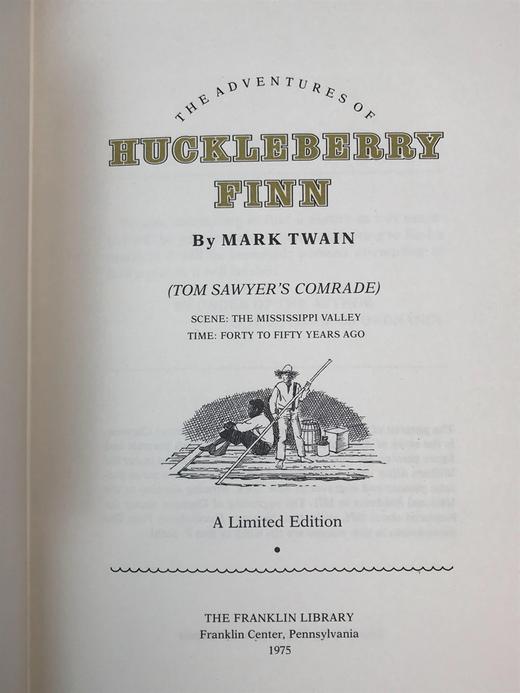 限量版！马克・吐温《哈克贝利・费恩历险记》 配插图 富兰克林图书馆豪华皮装本 商品图2