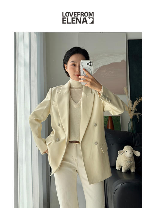 「工厂团购上新」精纺羊毛 春季通勤必备正肩款西装外套Y0044 商品图1