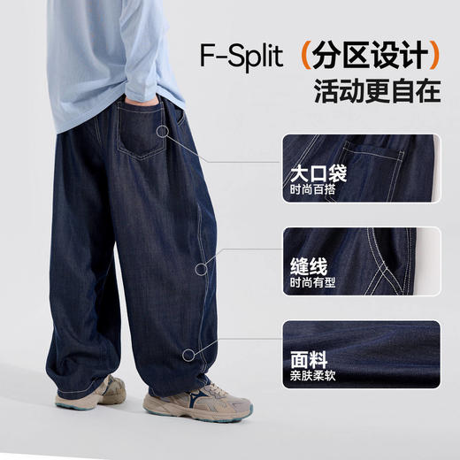 Bluem中大童牛仔裤春装男童裤子潮流男孩长裤宽松儿童童装春秋款Z6AKZ200 商品图3