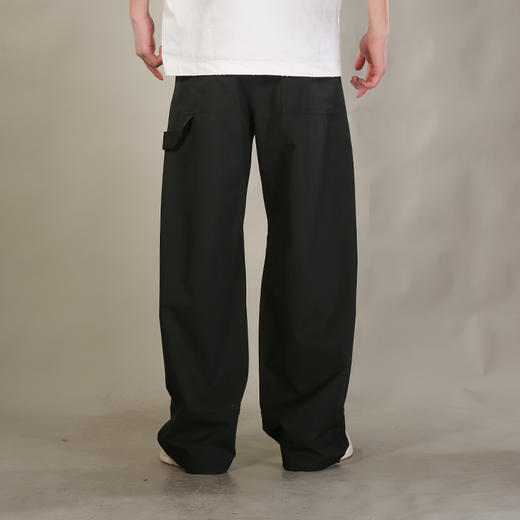 DRONKOO 2026 半松紧腰前伐木裤切线钉扣两侧捏褶轻工装中厚工装长裤 商品图4