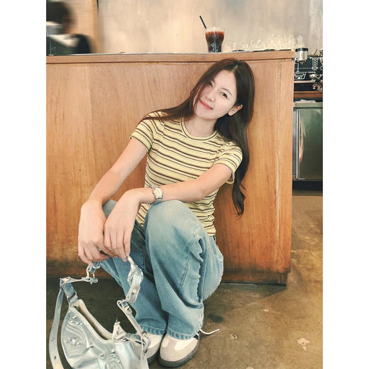 <曾小咸推荐>4.18现货秒杀 ！微信超特价！韩系条纹短袖t恤 日常109.99 立减50 秒杀59.99！！ 商品图3