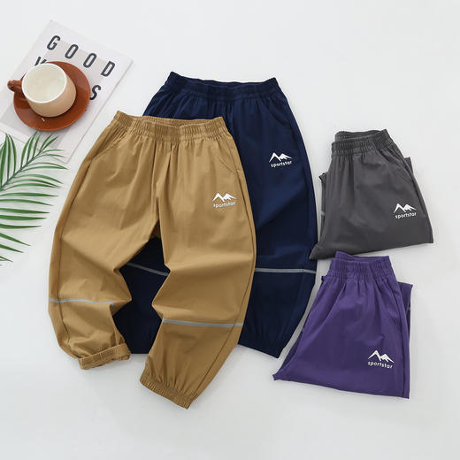 【轻氧户外，运动活力】【吸湿速干，四面弹】春季新款儿童轻氧气山系户外机能运动空气裤中大童速干束腿环线空气裤 商品图5