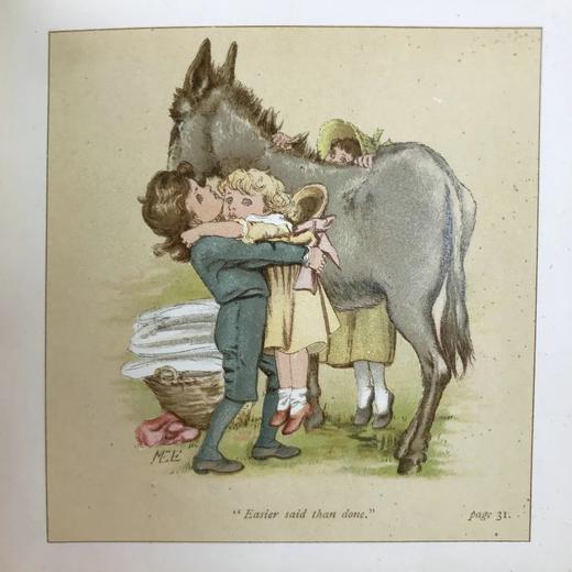 1884年 韦瑟利《两个孩子》 爱德华兹精美彩色插图 布脊精装36开 商品图11