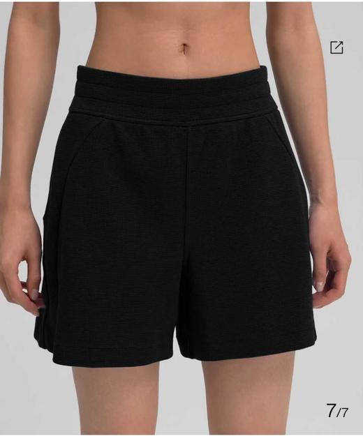 LULU 华夫格春夏女士高腰中裤短裤五分裤 Z-15830 商品图2