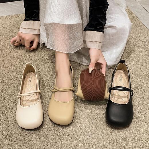 【小众设计感，温柔软底玛丽珍单鞋】温柔仙女风气质晚晚风女夏新款复古浅口百搭懒人豆豆鞋 商品图1