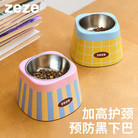 复古宠物金属碗（华夫格)（条纹） -B（包邮）