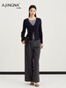 【开衫假两件】阿菁娜春季新款春秋新款慵懒感开衫假两件撞色V领设计细密坑条拉长身型F31C318005 商品缩略图4