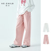 棵初2026年春季新款亲子中大女童清新文艺感休闲裤纯色斜纹棉裤子 商品缩略图0