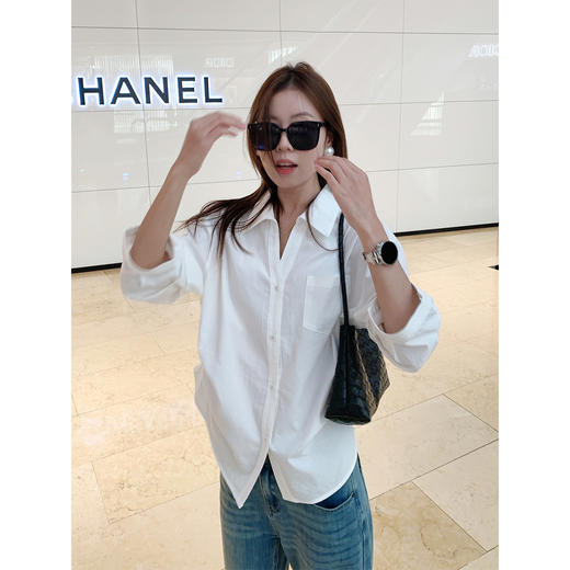 <曾小咸推荐>韩系设计感褶皱白色衬衫 商品图0