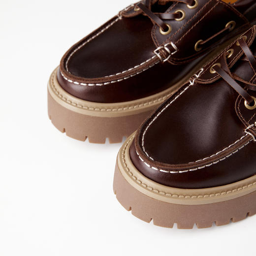 ROMI STUDIO"复古英伦"头层小牛皮蜡感擦色厚底皮鞋 RWCAP34877 商品图2