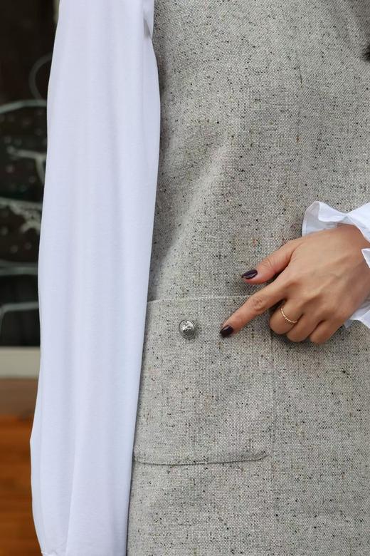 柏林画刊|英式点点花呢羊毛背心裙 商品图5