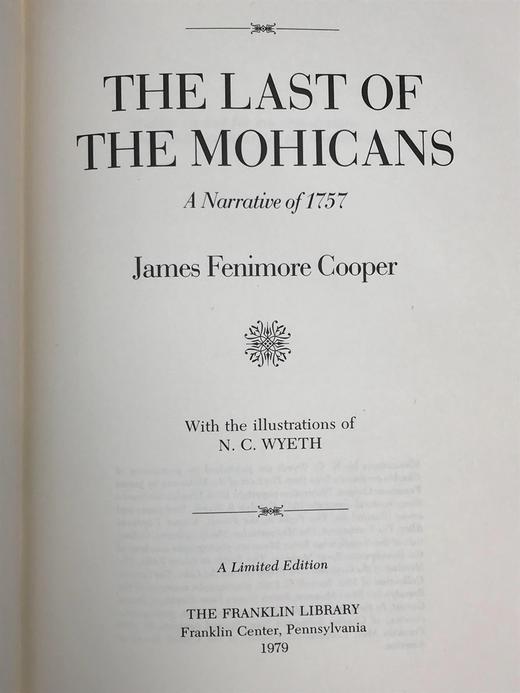限量版！詹姆斯・费尼莫尔・库珀《最后的莫希干人》 配插图 富兰克林图书馆豪华皮装本 商品图2