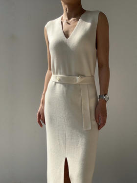 FREY｜KT073 PORTO knit dress [ 白 ]