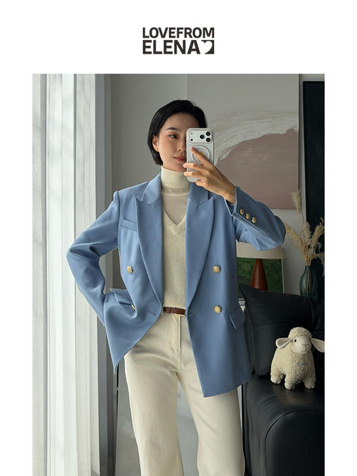 「工厂团购上新」精纺羊毛 春季通勤必备正肩款西装外套Y0044 商品图4