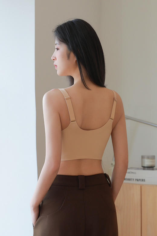 官网299！U家前扣无钢圈背心式可拆卸文胸女 果冻条软支撑无痕一片式前扣式内衣 商品图7