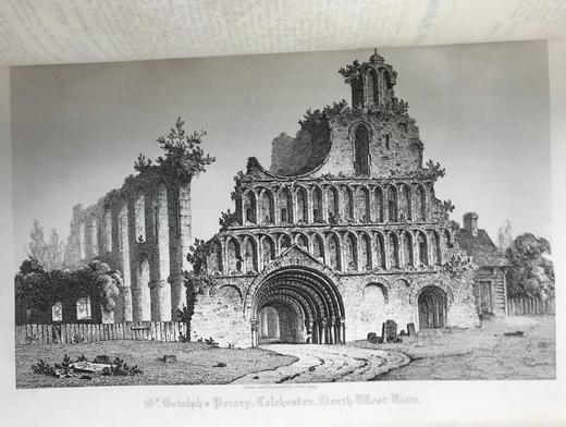 39*27cm！1846年 英国威尔士国教建筑图史（全8卷） 约240幅原品版画（含大量对开插图） 真皮精装 商品图14