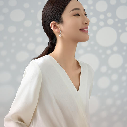 方糖双环珍珠耳环BRS-194 商品图2