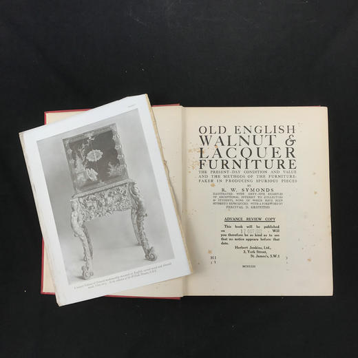 1923年 英国老胡桃木与漆器家具图集 40幅插图 漆布精装大16开 商品图2