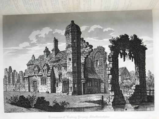 39*27cm！1846年 英国威尔士国教建筑图史（全8卷） 约240幅原品版画（含大量对开插图） 真皮精装 商品图5