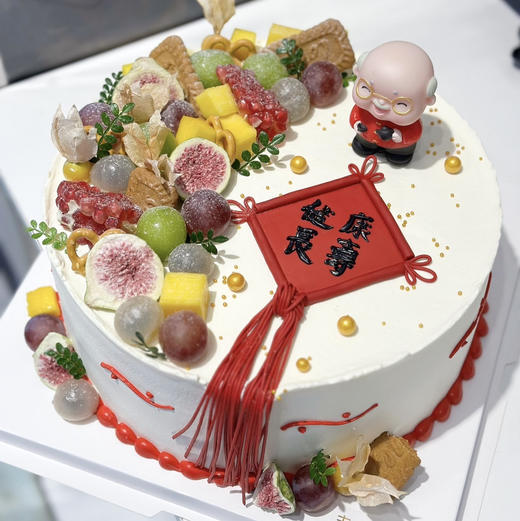 中国结蛋糕（翻糖提前2天预定）应季水果随机搭配 商品图0